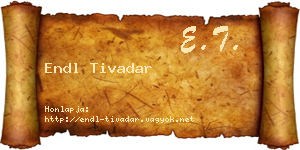 Endl Tivadar névjegykártya